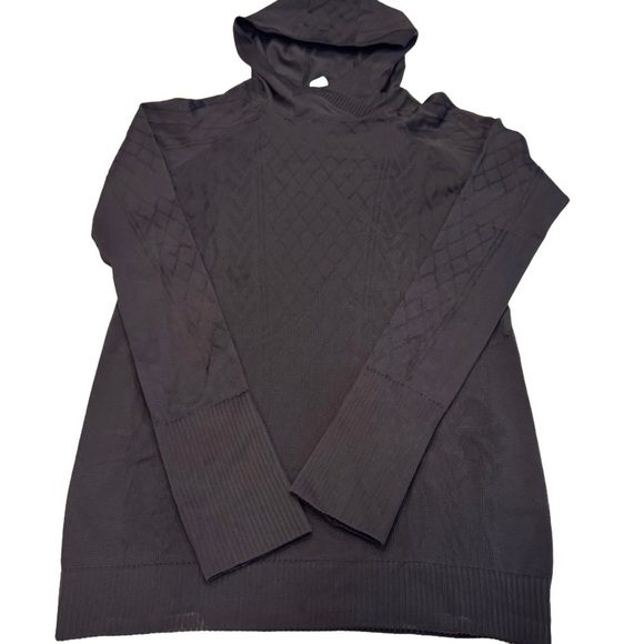 Lululemon Rest Less Hoodie Pullover Long Sleeve Sz 6 Black Textured Swiftly NWOT - Picture 2 of 14